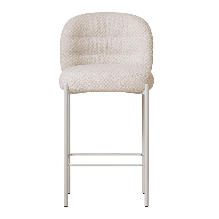 Guyii 2-Set Counter Height Bar Stools Set of 2, Upholstered Barstools with Backs and Metal Legs