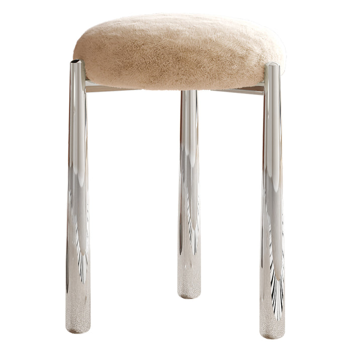 Guyii 4-Pack Light Brown Velvet Dining Chairs Set, Modern Vanity Stool