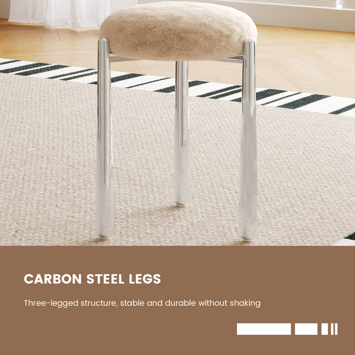 Guyii 4-Pack Light Brown Velvet Dining Chairs Set, Modern Vanity Stool