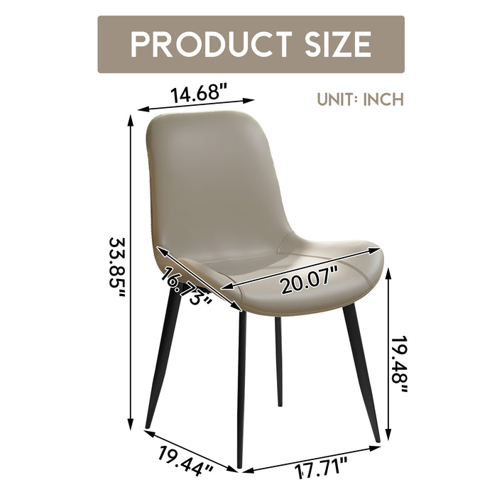 Guyii Dining Chair Set, Modern Kitchen Dining Chairs Set of 4-8, PU Upholstered and Metel Legs