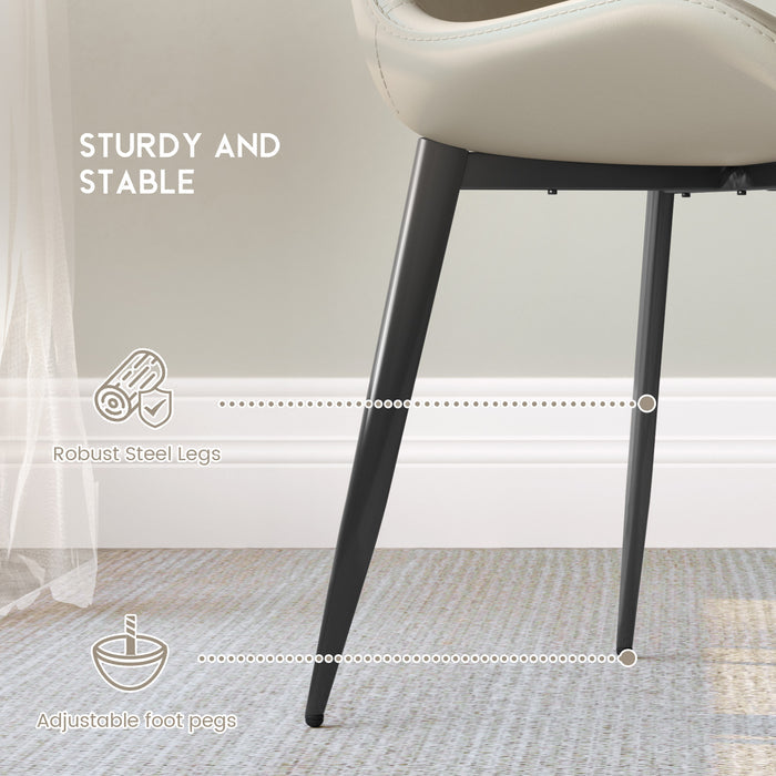 Guyii Dining Chair Set, Modern Kitchen Dining Chairs Set of 4-8, PU Upholstered and Metel Legs
