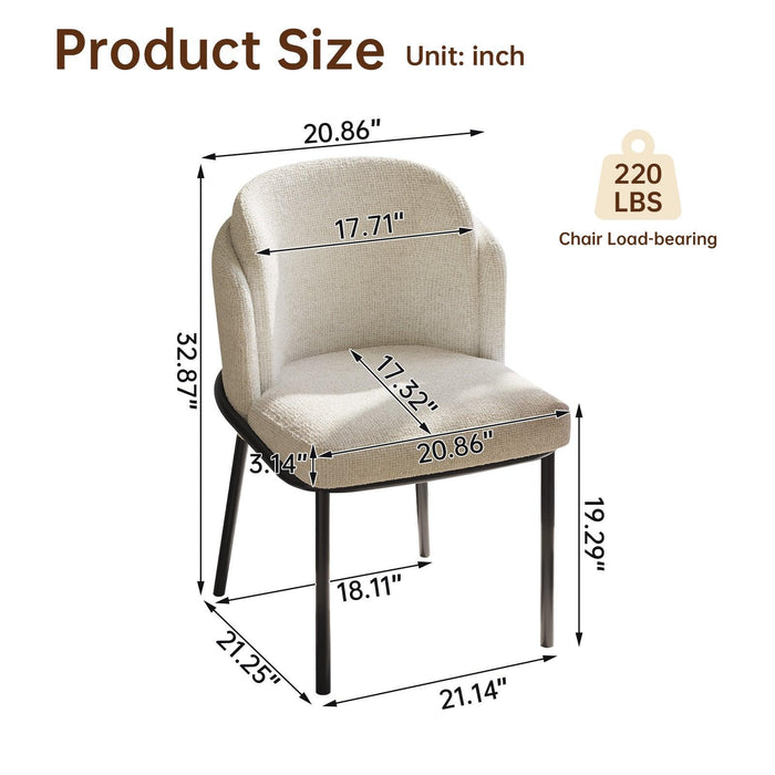 Guyii Dining Chairs Set of 2-6, Modern Fabric Dinner Chairs, Dining Room Kitchen Chairs with Metal Legs