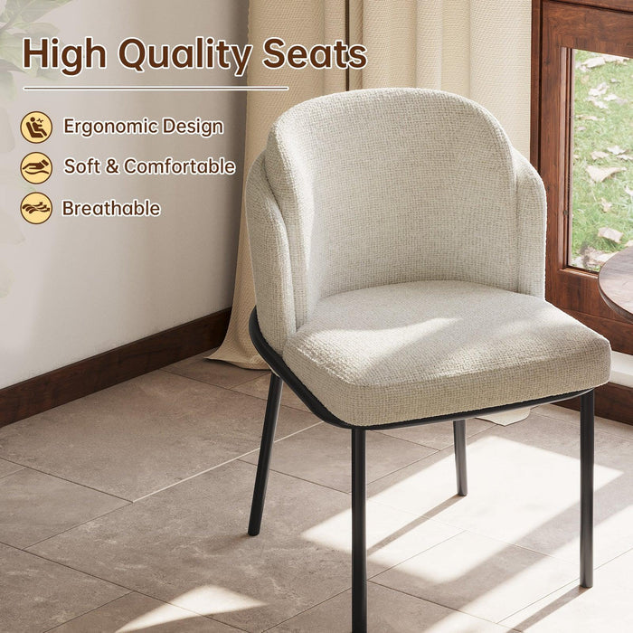 Guyii Dining Chairs Set of 2-6, Modern Fabric Dinner Chairs, Dining Room Kitchen Chairs with Metal Legs