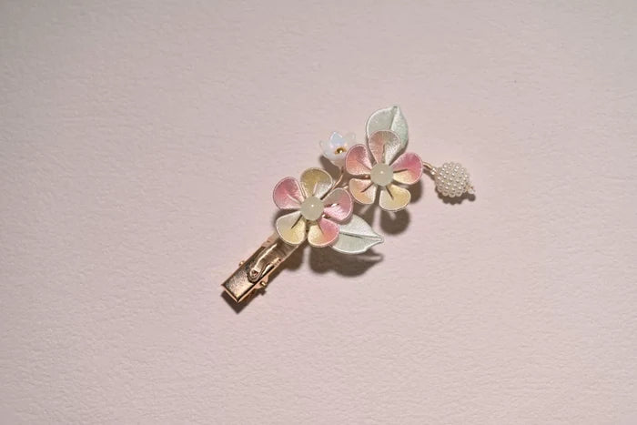 Handmade Chanhua rayon hair clips adorning a styled hair-3