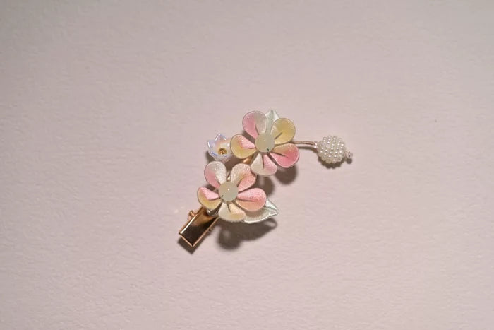 Handmade Chanhua rayon hair clips adorning a styled hair-4