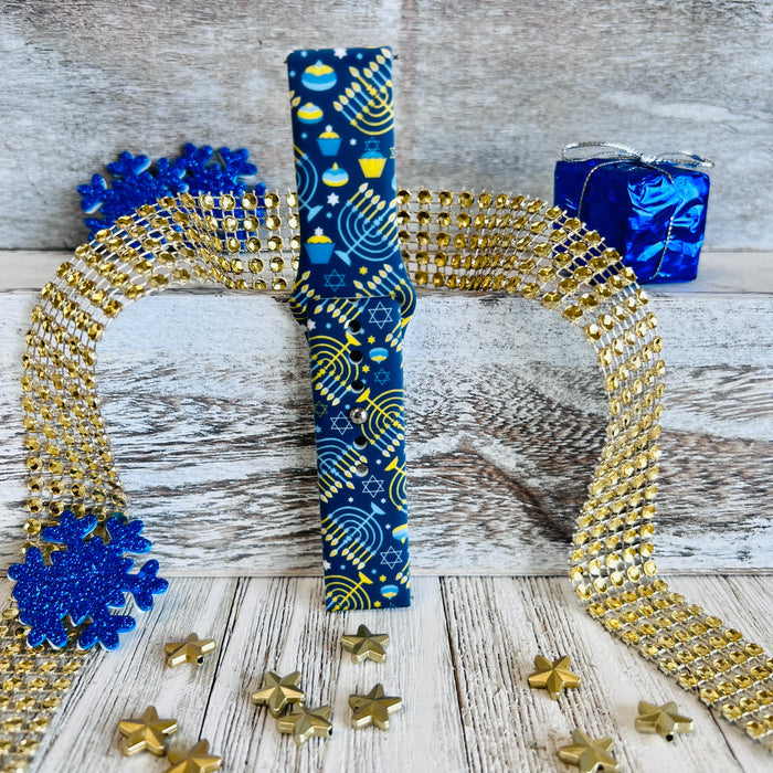 Hanukkah Print Silicone Band For Samsung Watch