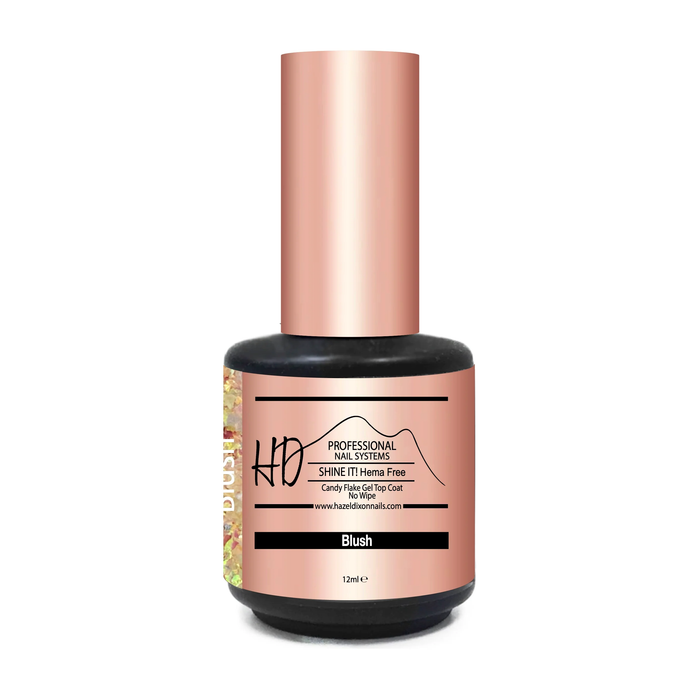 HD Shine It ! HEMA FREE - No Wipe Candy Flake Top Coat - Blush