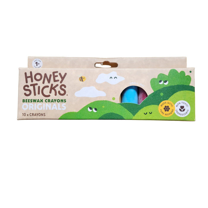 Box of Honey Sticks Original crayons on a white background
