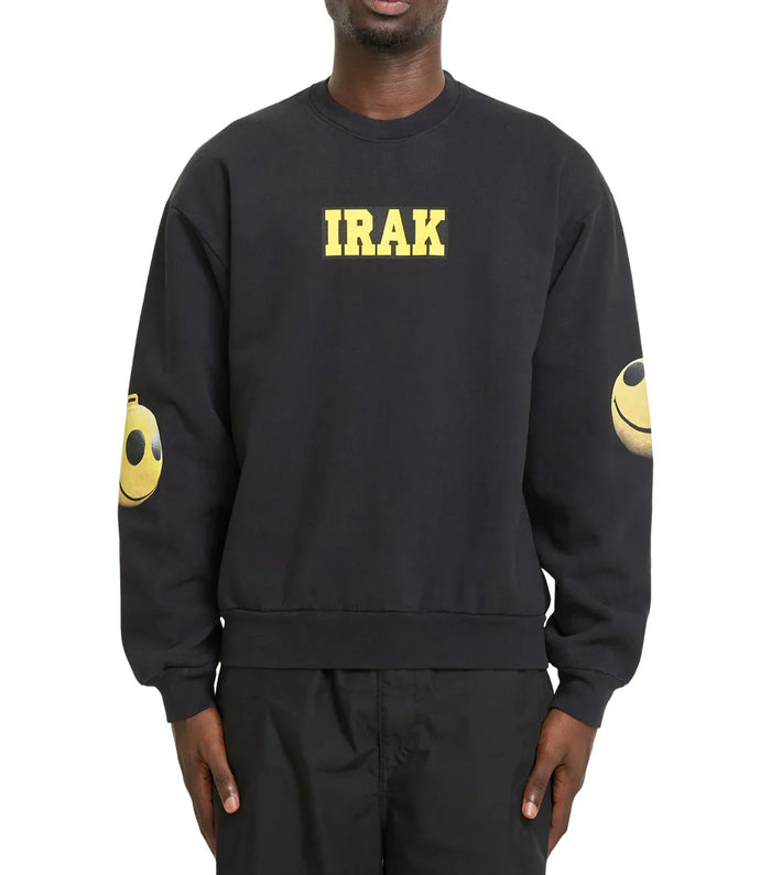 IRAK Face Crewneck Sweatshirt Off Black