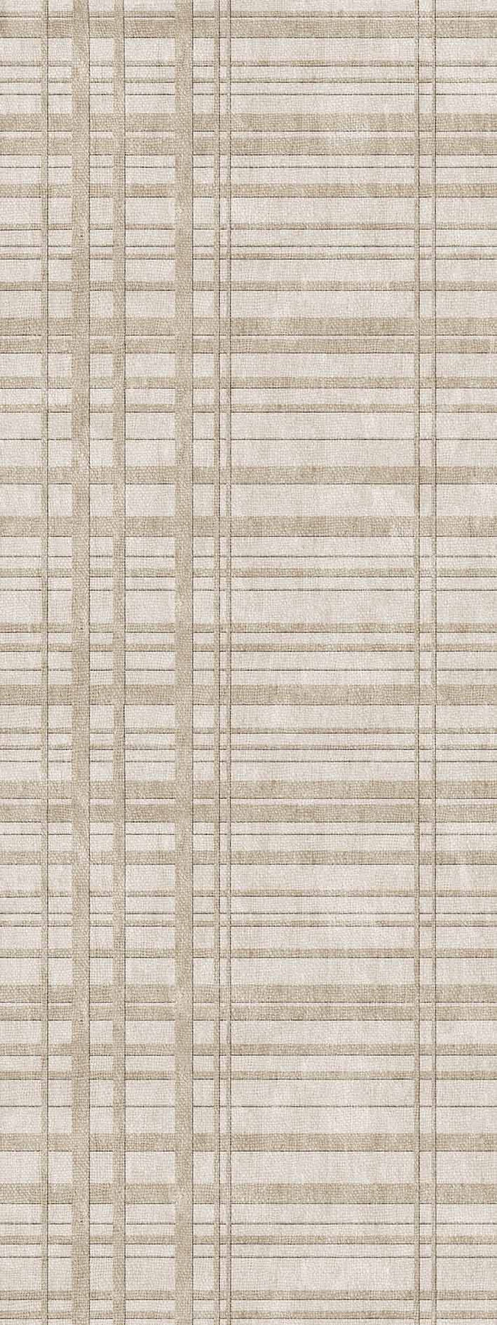 Beige and cream rug with a minimalist grid pattern of intersecting horizontal and vertical lines.