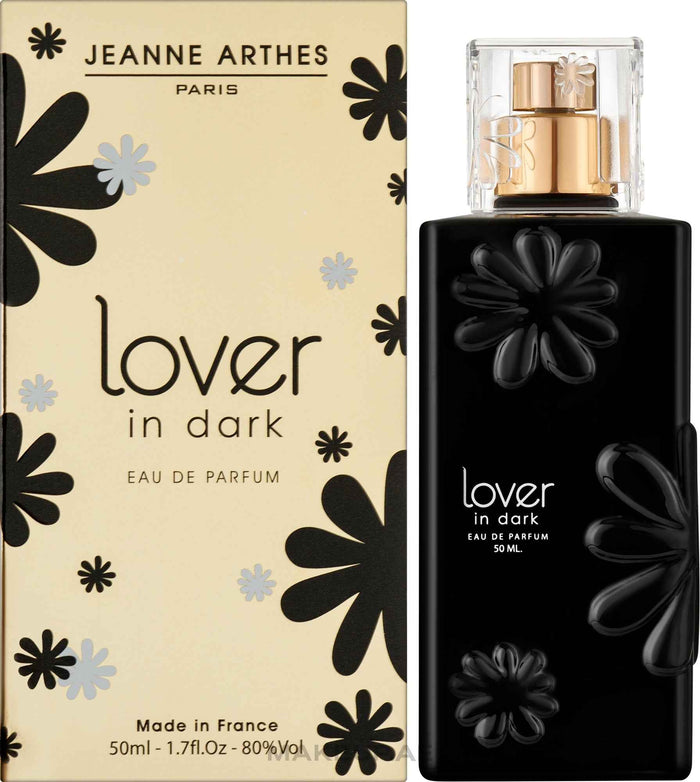 JEANNE ARTHES Lover in Dark Eau de Parfum 50ml bottle and beige floral packaging
