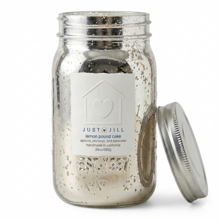 Just Jill Lemon Pound Cake Scented Mason Jar Candle 24 oz