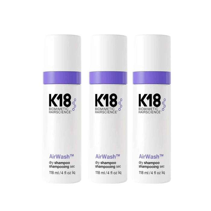 K18 Air Wash Dry Shampoo 118ml 3 Pack Set - Beauty Tribe