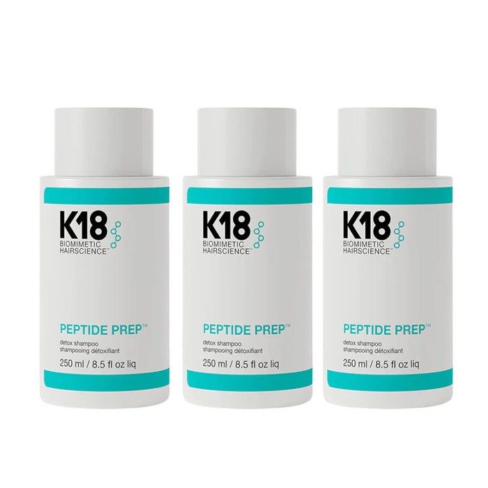 K18 PEPTIDE PREP Detox Shampoo 250ml 3 Pack Set - Beauty Tribe