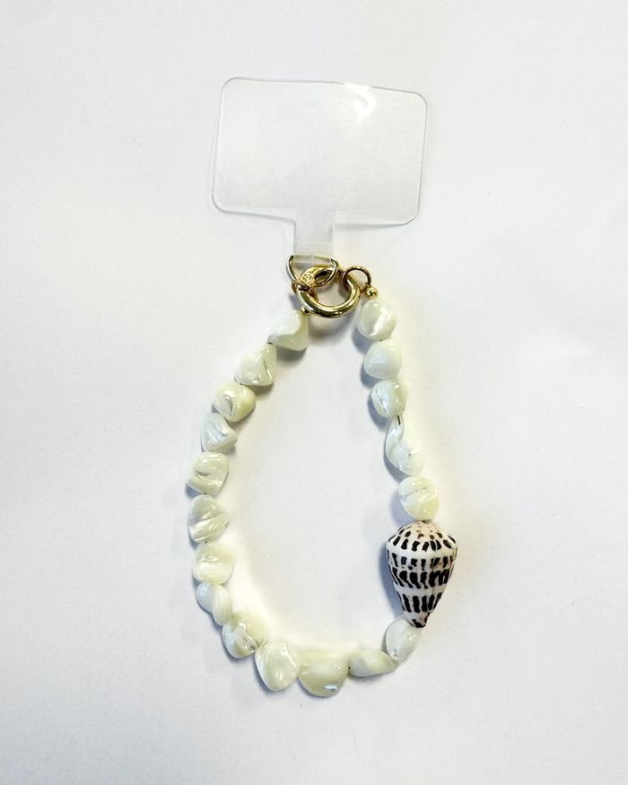 Keshi Pearl with Hebrew Shell Key Chain