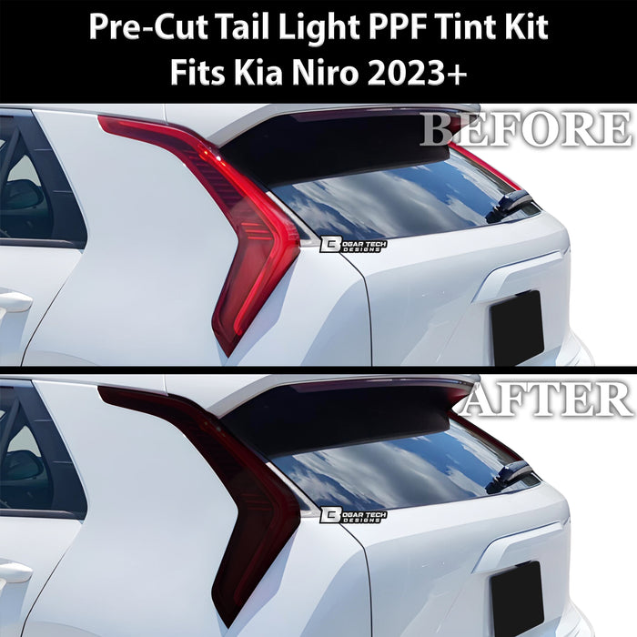Full Headlight Taillight Precut Smoked PPF Tint Kit Film Overlay Fits Kia Niro 2023 - 2025 - Bogar Tech Designs