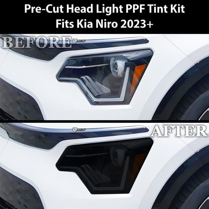 Full Headlight Taillight Precut Smoked PPF Tint Kit Film Overlay Fits Kia Niro 2023 - 2025 - Bogar Tech Designs