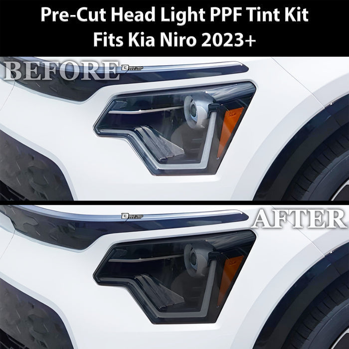 Full Headlight Taillight Precut Smoked PPF Tint Kit Film Overlay Fits Kia Niro 2023 - 2025 - Bogar Tech Designs