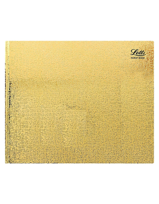 Ladydate Quarto Landscape Ruled Guest Book Gold#color_gold