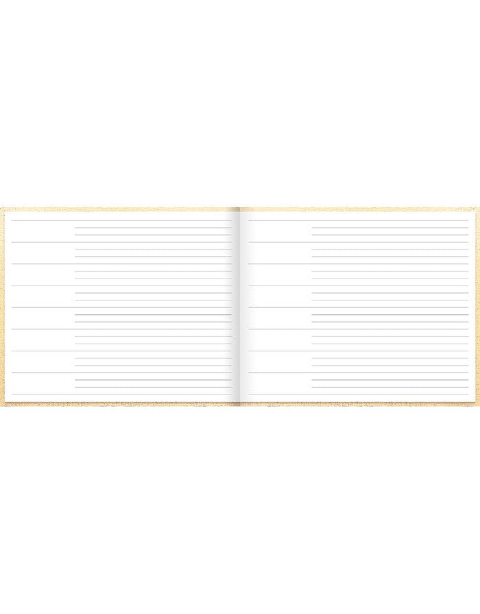 Ladydate Quarto Landscape Ruled Guest Book Gold#color_gold
