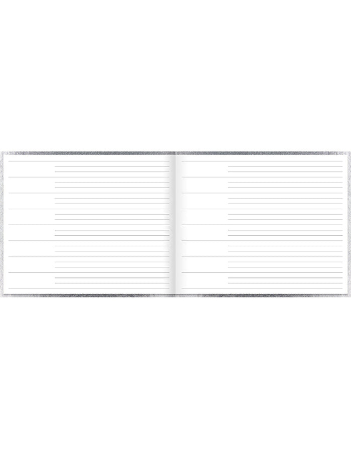 Ladydate Quarto Landscape Ruled Guest Book Silver#color_silver