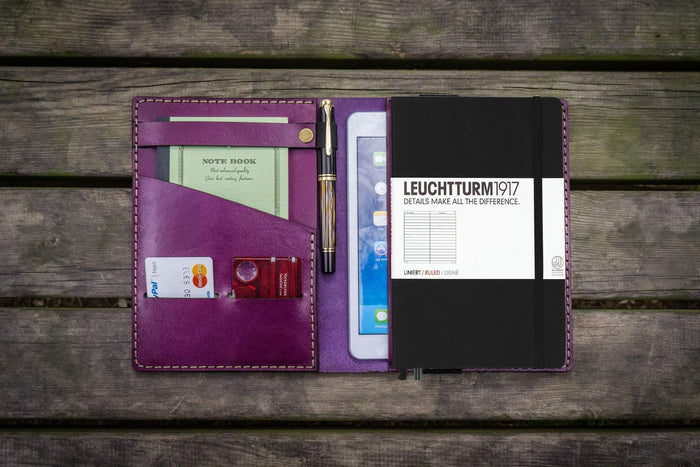 Leather Leuchtturm1917 A5 Notebook Cover - Purple