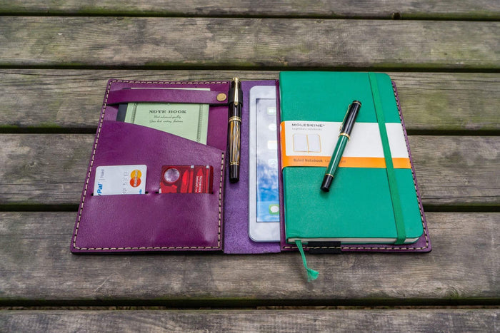 Leather Leuchtturm1917 A5 Notebook Cover - Purple