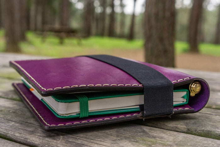 Leather Leuchtturm1917 A5 Notebook Cover - Purple