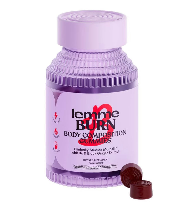 Lemme Burn Gummies - Metabolism & Belly Fat Support - Morosil, Black Ginger, B12 & Chromium - 60ct