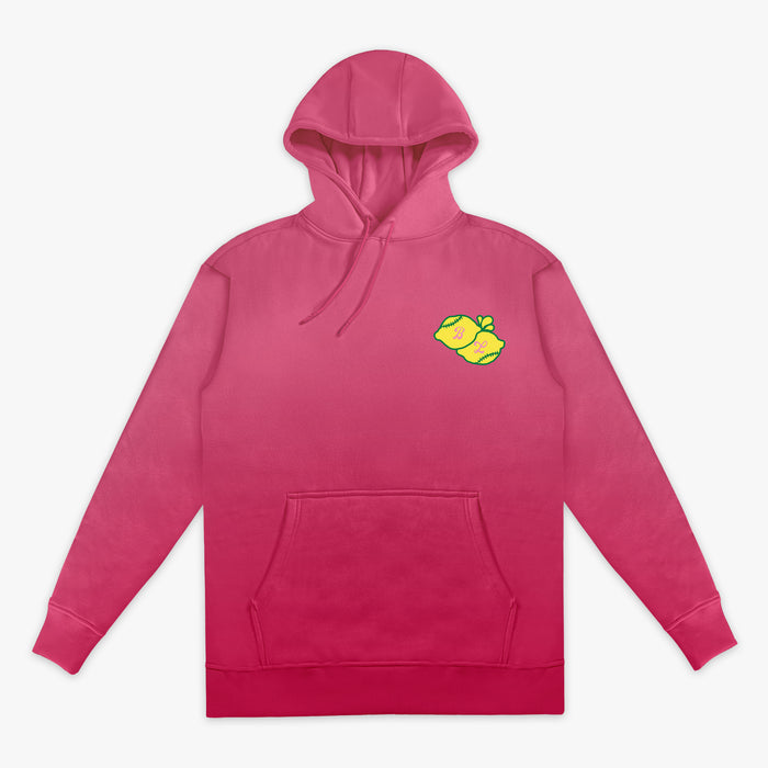Pink Lemon Dingers hoodie — front view