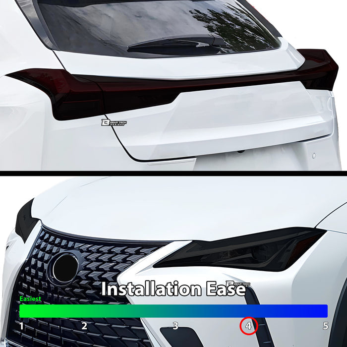 Full Headlight Taillight Precut Smoked PPF Tint Kit Film Overlay Fits Lexus UX 2019 - 2025 - Bogar Tech Designs