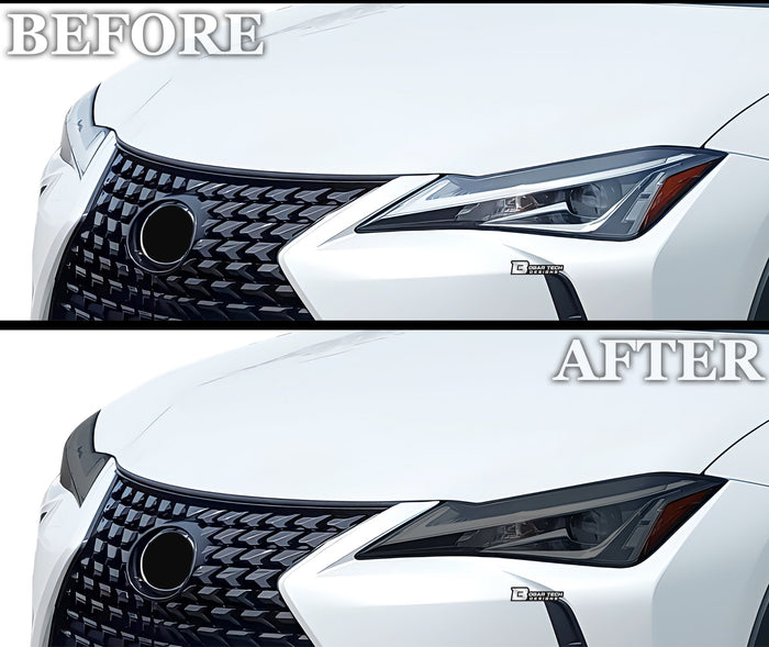 Full Headlight Taillight Precut Smoked PPF Tint Kit Film Overlay Fits Lexus UX 2019 - 2025 - Bogar Tech Designs