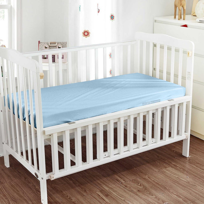 Light Blue Fitted Crib Sheets