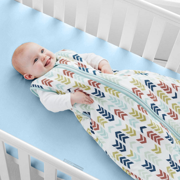 Light Blue Fitted Crib Sheet