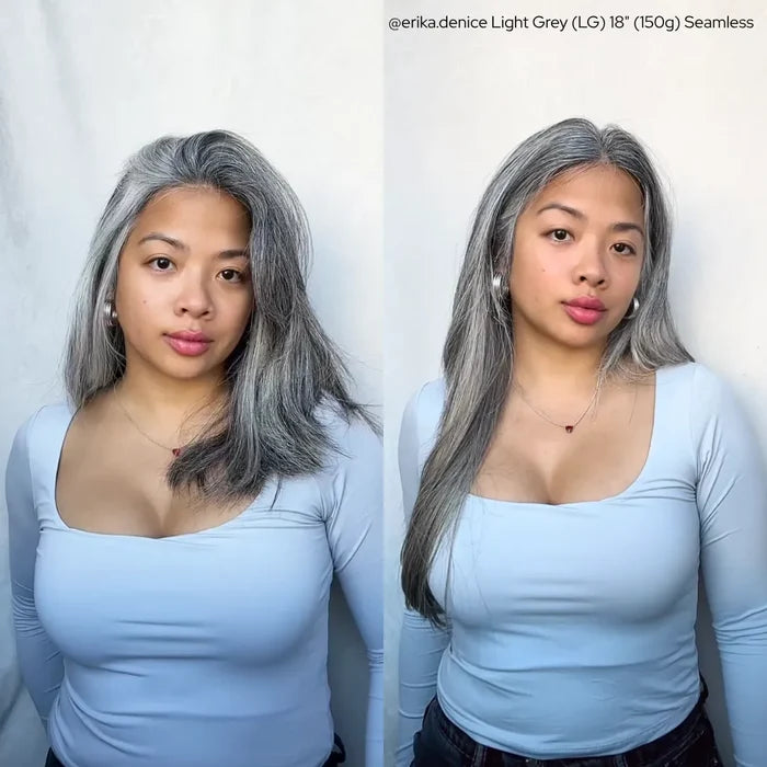 Light Grey (LG) Seamless Clip-Ins