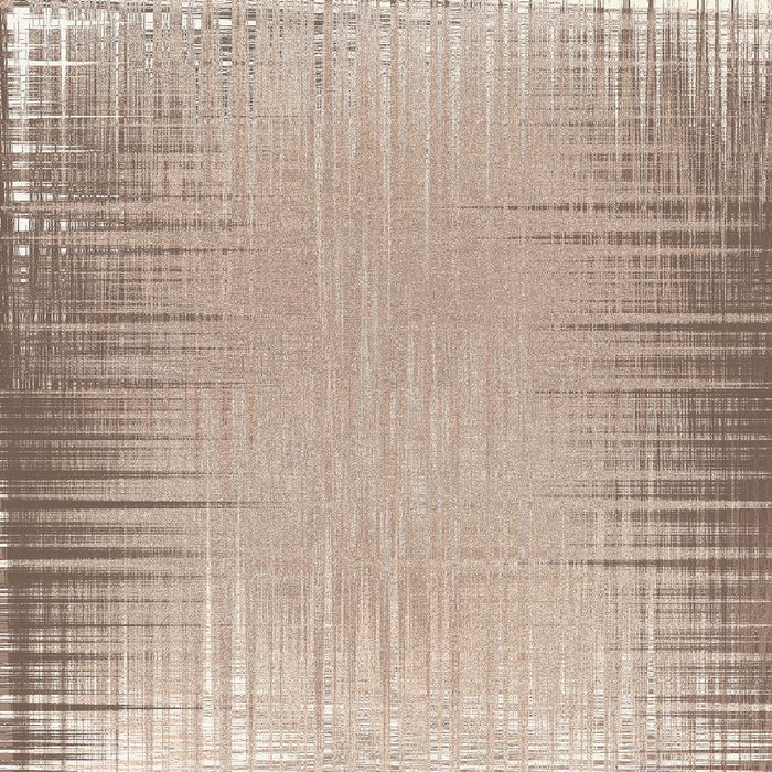 Taupe and cream rug with a distressed, abstract cross-hatch texture.