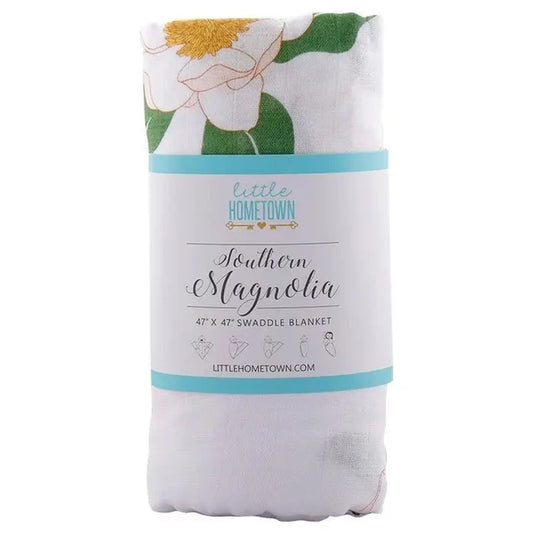 Little Hometown Southern Magnolia Swaddle Blanket