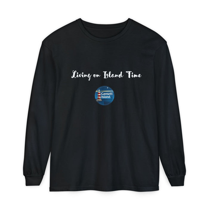 Living on Island Time Gansett Unisex Garment-dyed Long Sleeve T-Shirt