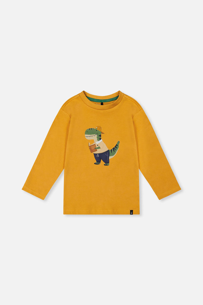 Long Sleeve Organic Cotton T-Shirt Mustard Yellow-0
