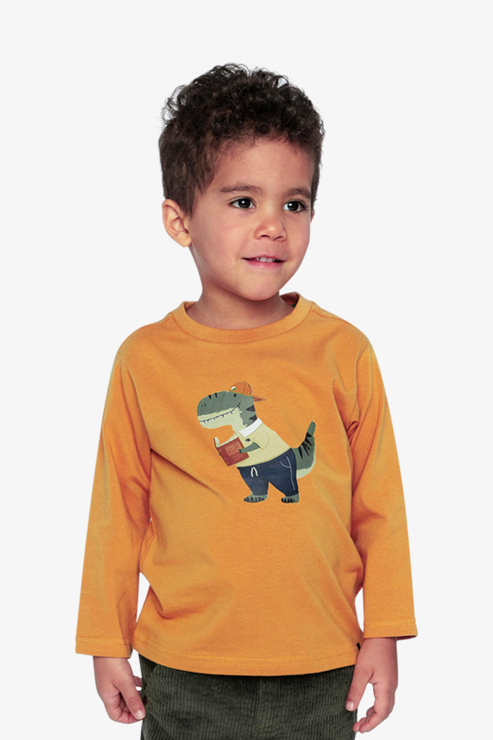 Long Sleeve Organic Cotton T-Shirt Mustard Yellow-2