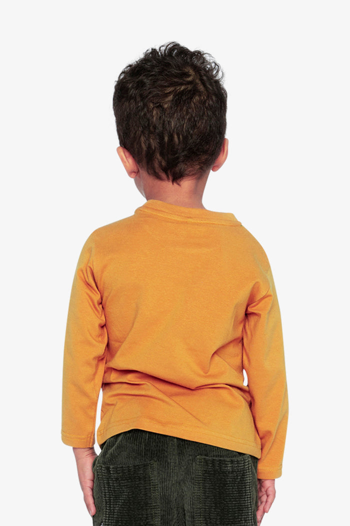 Long Sleeve Organic Cotton T-Shirt Mustard Yellow-4