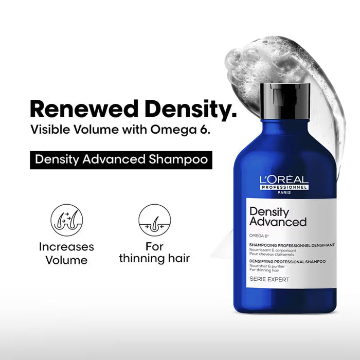 L’Oréal Professionnel Density Advanced Shampoo for Thinning Hair (300 ml) Visibly Increases Volume