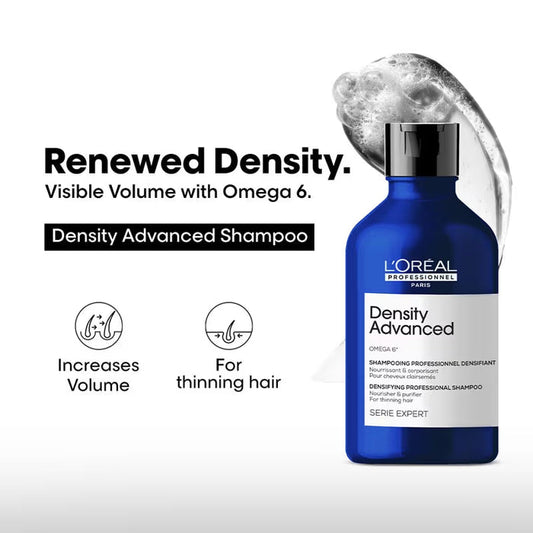 L’Oréal Professionnel Density Advanced Shampoo for Thinning Hair (300 ml) Visibly Increases Volume