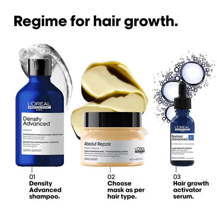 L’Oréal Professionnel Density Advanced Shampoo for Thinning Hair (300 ml) Visibly Increases Volume