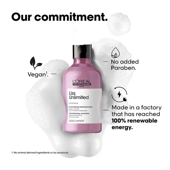 L'Oreal Professionnel Liss Unlimited Shampoo For Frizzy & Unruly Hair With Pro-Keratin (300ml)