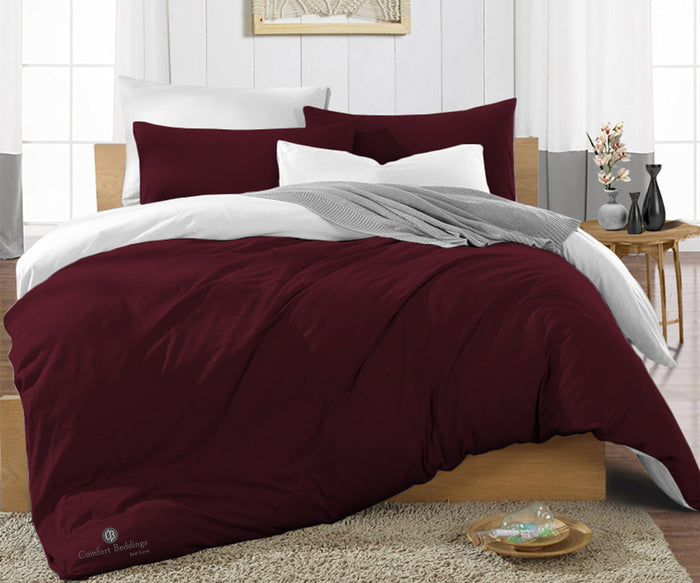 Wine Reversible Duvet Cover