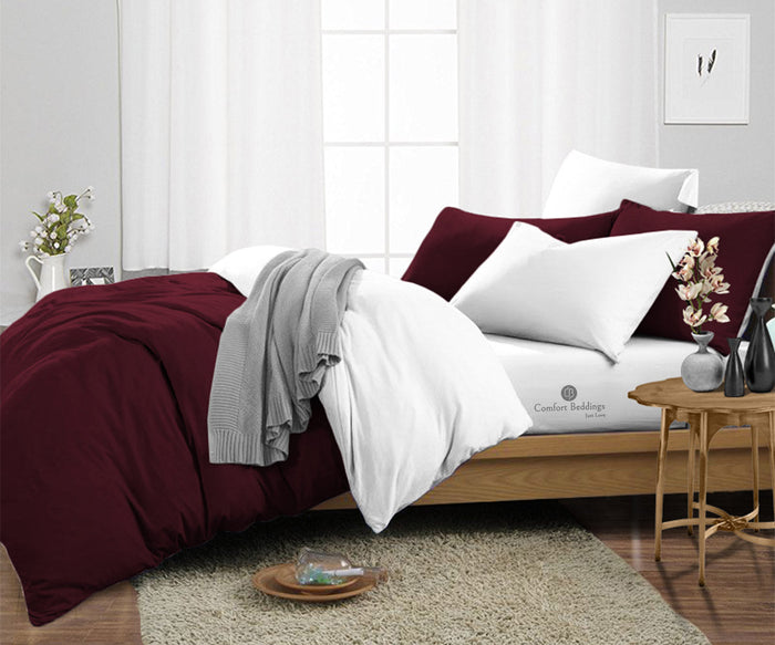 Wine Reversible Duvet Cover