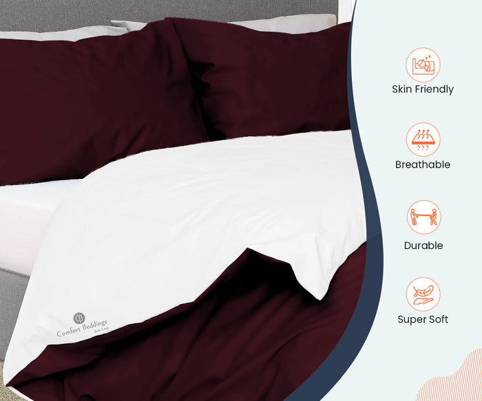 Wine Reversible Duvet Cover