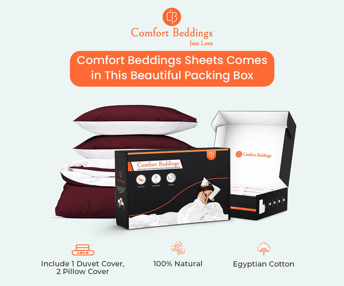 Wine Reversible Duvet Cover
