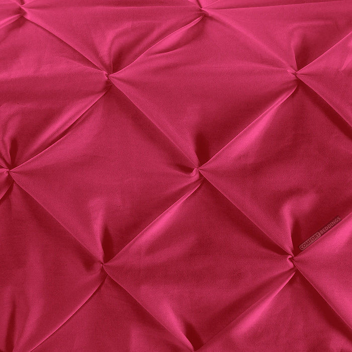LUXURY 100% COTTON HOT PINK PINCH BED RUNNER SET